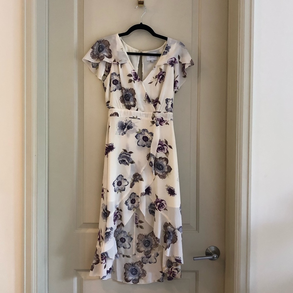 Floral JOA Midi Wrap Dress